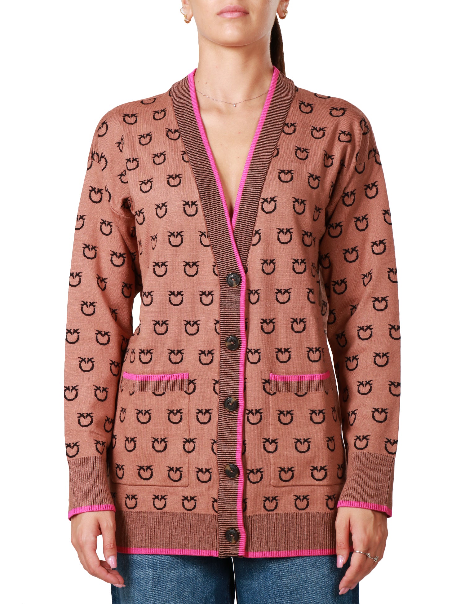 Cardigan logo jacquard