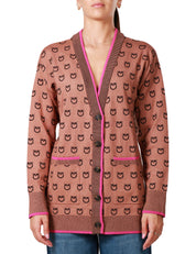 Cardigan logo jacquard