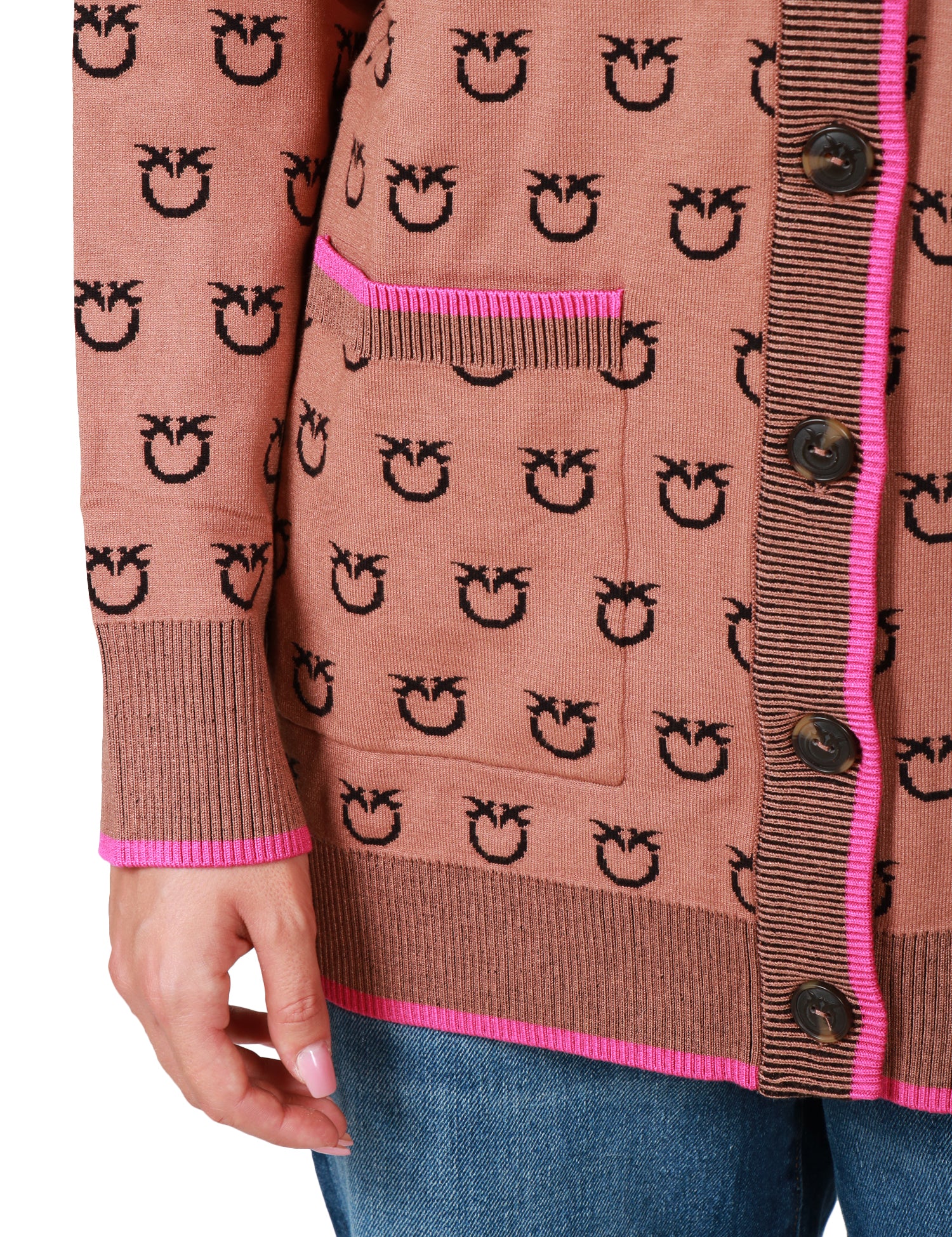 Cardigan logo jacquard