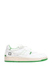 Scarpa uomo d.a.t.e. bianco/verde court 2.0 nylon in pelle con dettagli in suede di colore verde e suola in gomma bicolore