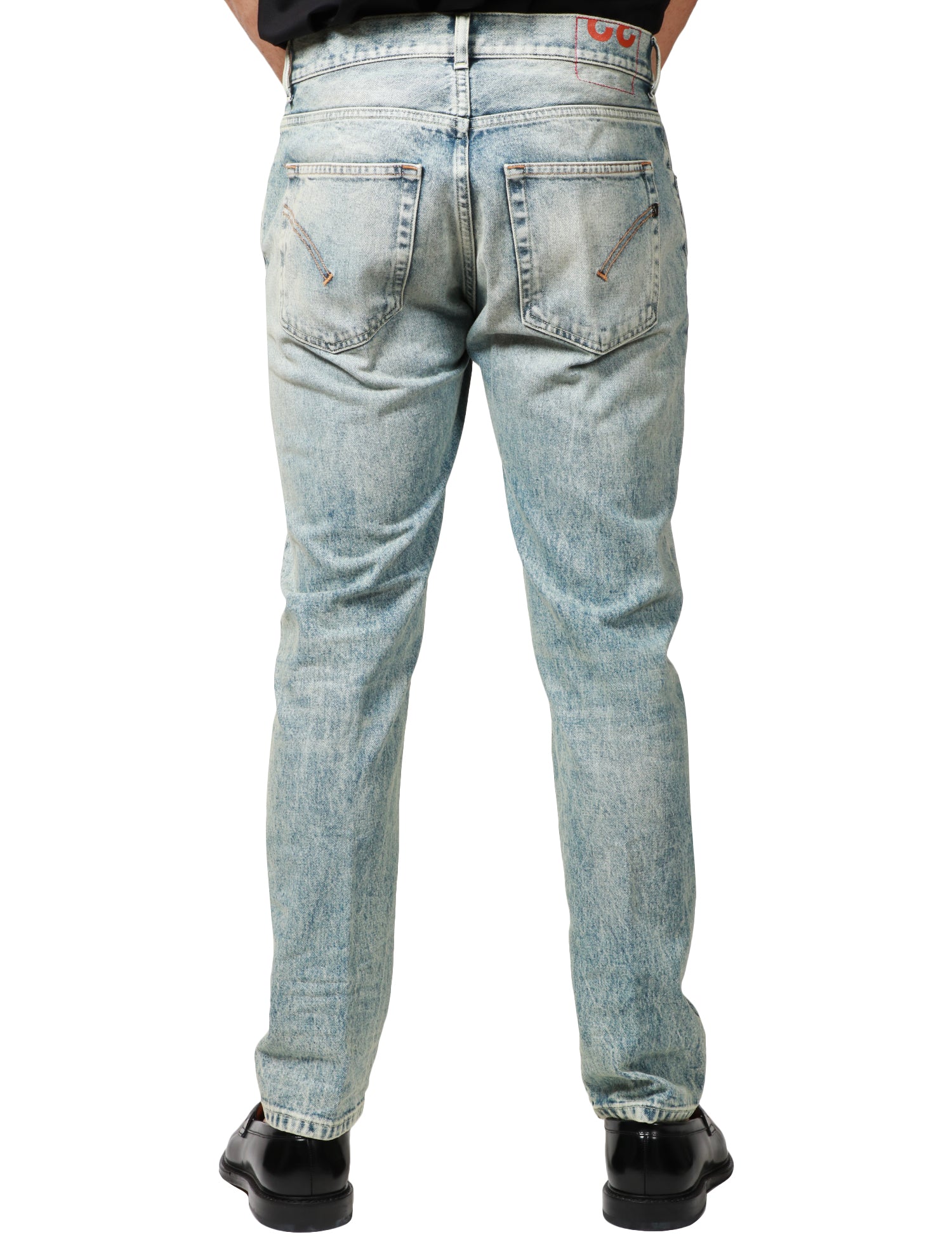JEANS UOMO DONDUP DIAN DENIM CHIARO EFFETTO VINTAGE 5 TASCHE SLIM FIT