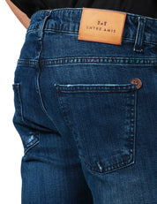 JEANS UOMO ENTRE AMIS DENIM SCURO 5 TASCHE LUNGHEZZA ALLA CAVIGLIA