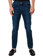 JEANS UOMO ENTRE AMIS DENIM SCURO 5 TASCHE LUNGHEZZA ALLA CAVIGLIA