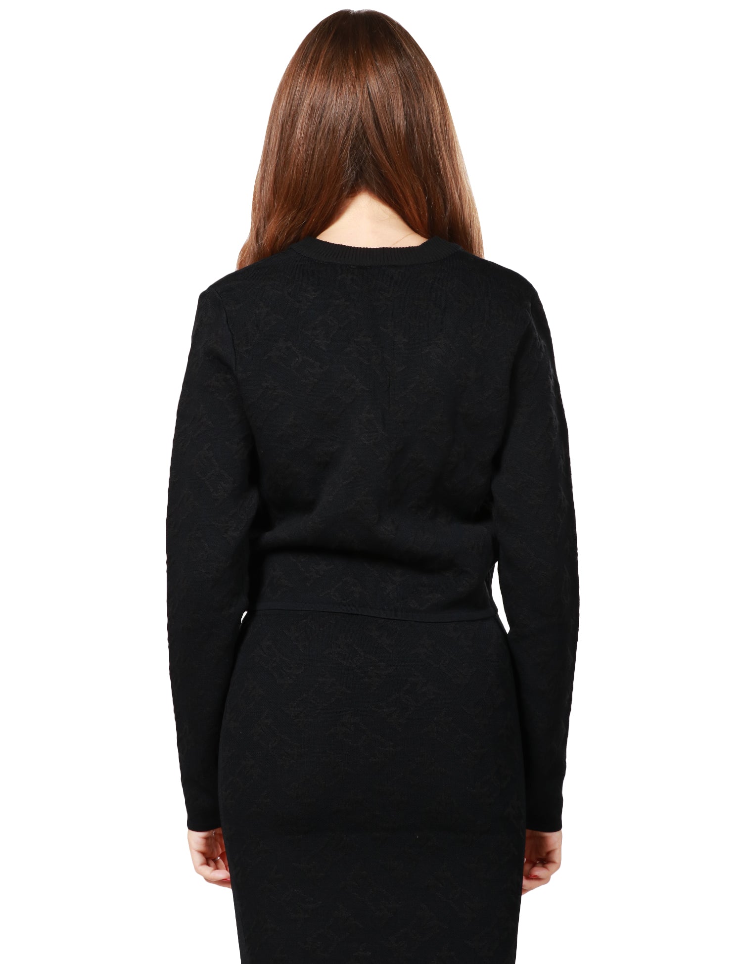 CARDIGAN DONNA PINKO NERO A MANICA LUNGA CON TRAMA LOGO LOVE BIRDS IN VISCOSA