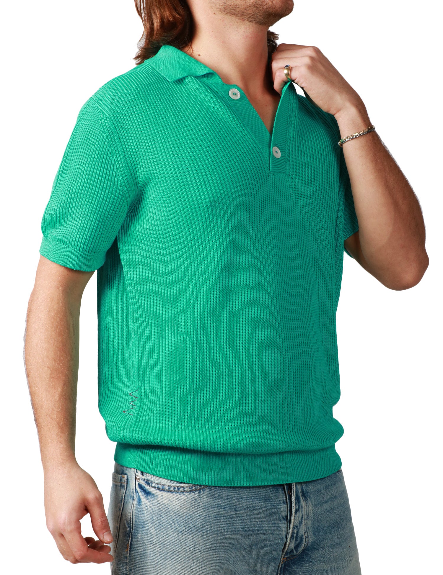 POLO UOMO AMARANTO VERDE ACQUA MEZZA MANICA IN MAGLIA A COSTE