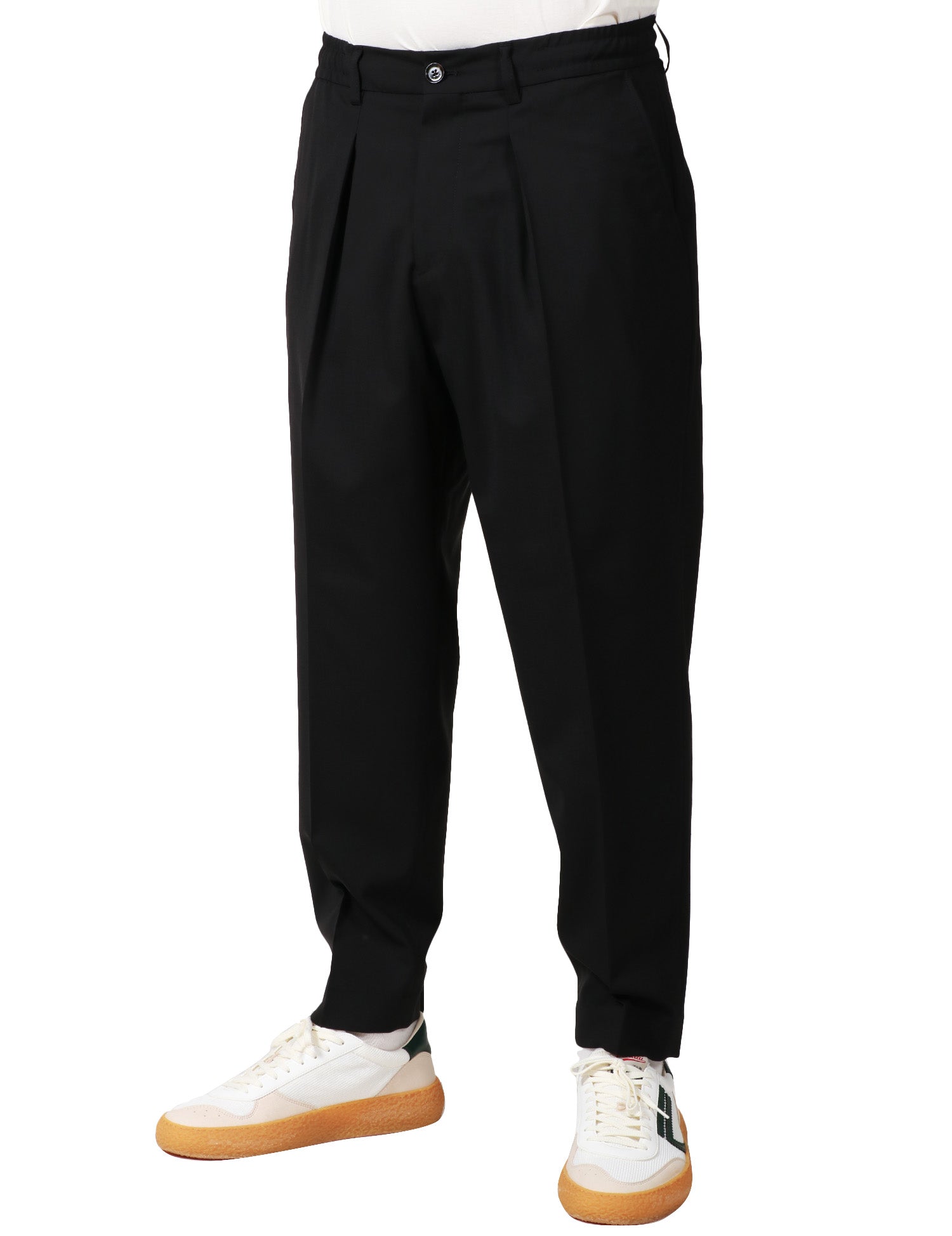 PANTALONE UOMO BEABLE NERO CON PINCES DAVANTI
