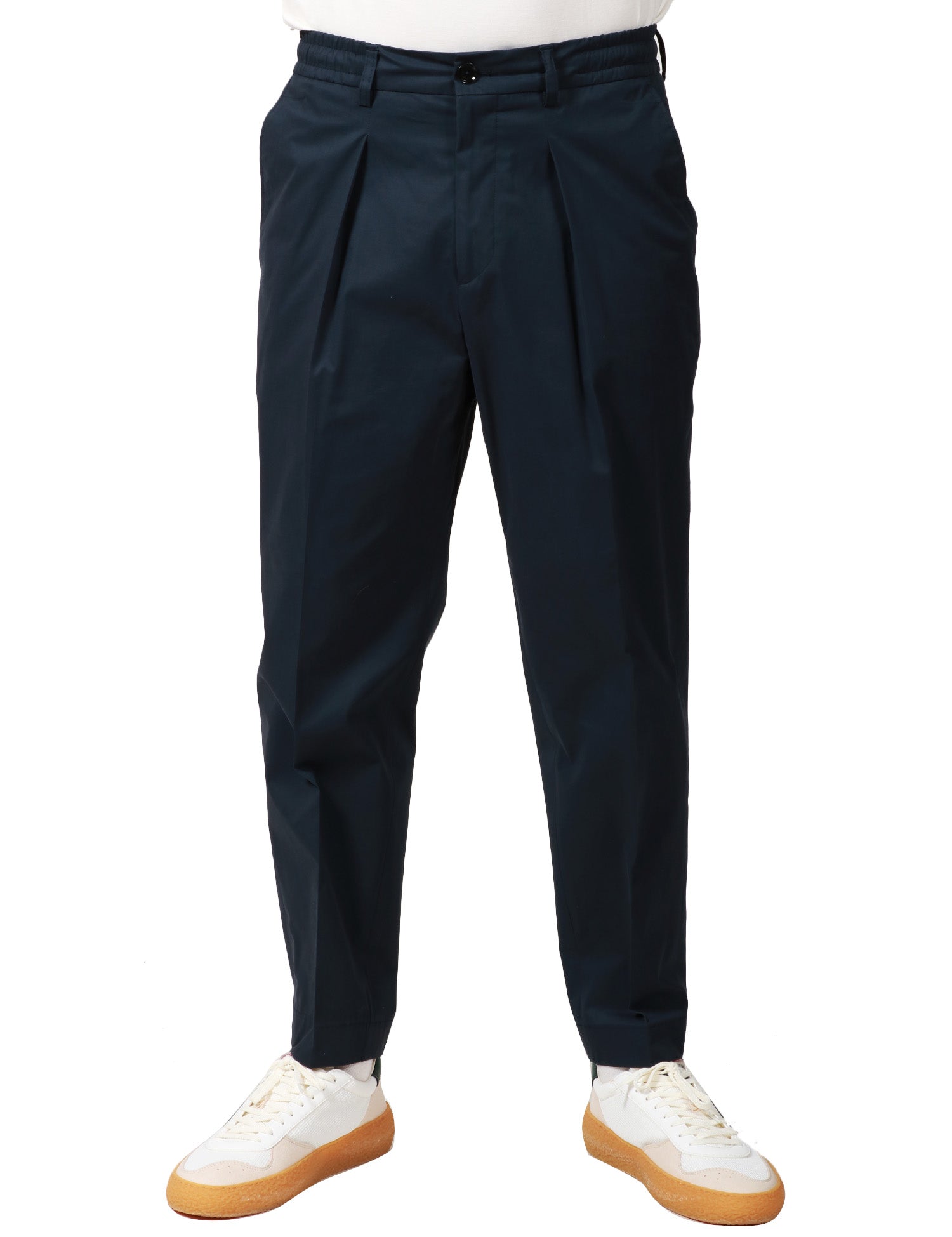 PANTALONE UOMO BEABLE BLU IN COTONE CON PINCES