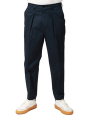 PANTALONE UOMO BEABLE BLU IN COTONE CON PINCES