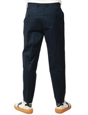 PANTALONE UOMO BEABLE BLU IN COTONE CON PINCES