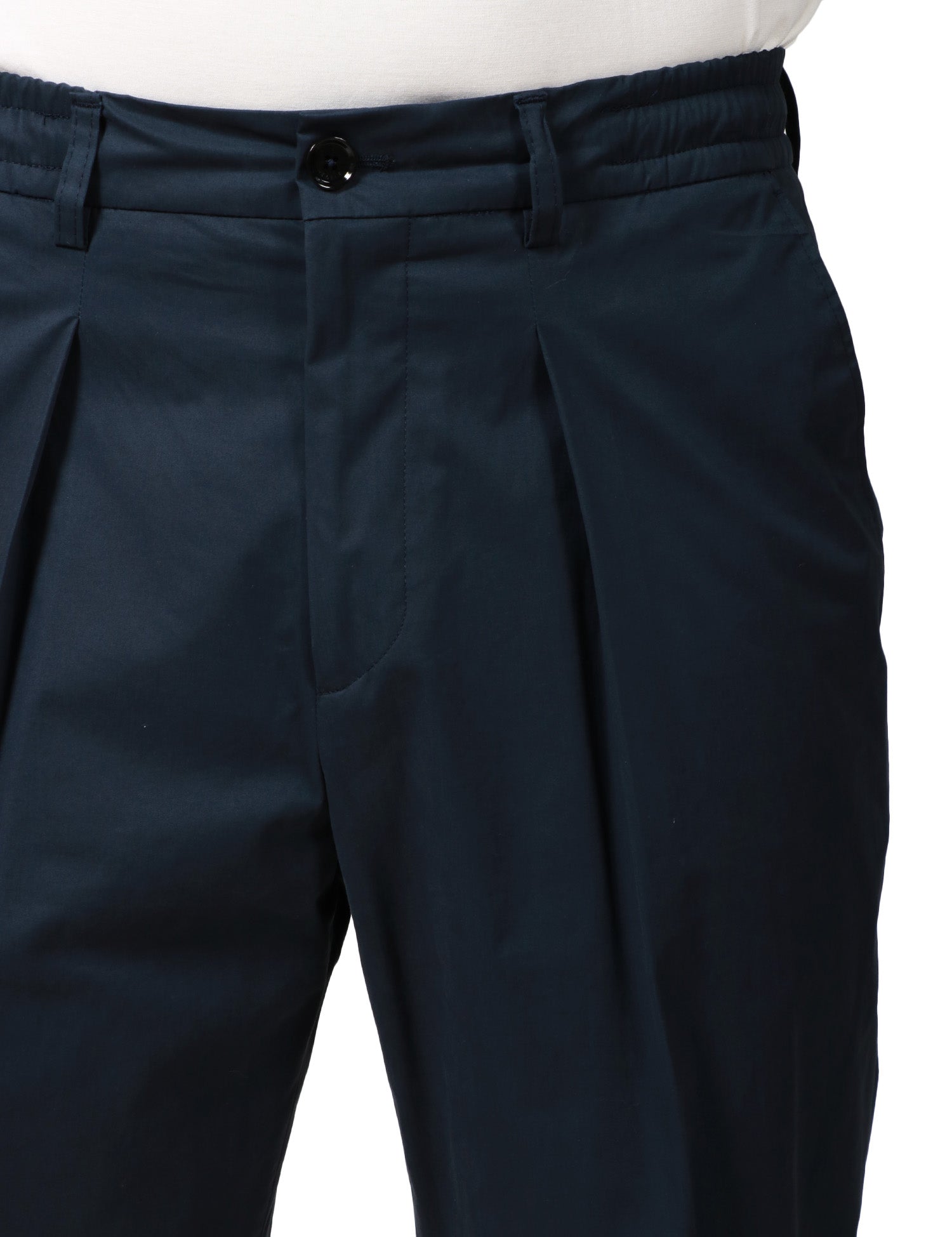 PANTALONE UOMO BEABLE BLU IN COTONE CON PINCES