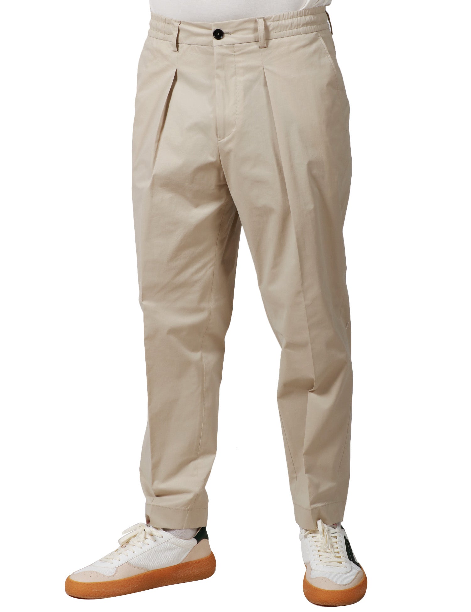 PANTALONE UOMO BEABLE STUCCO CON PINCES IN COTONE