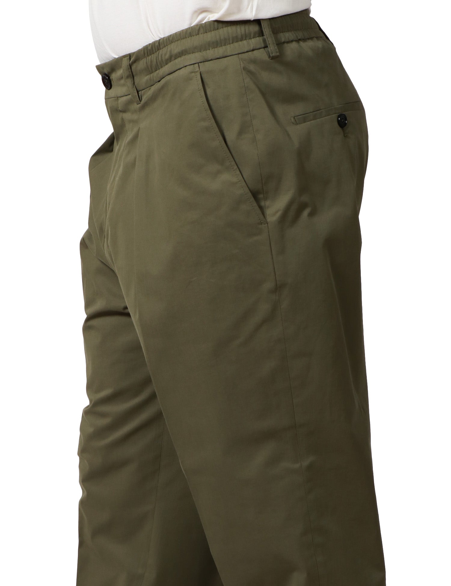 PANTALONE UOMO BEABLE VERDE CON PINCES IN COTONE