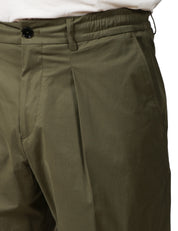 PANTALONE UOMO BEABLE VERDE CON PINCES IN COTONE