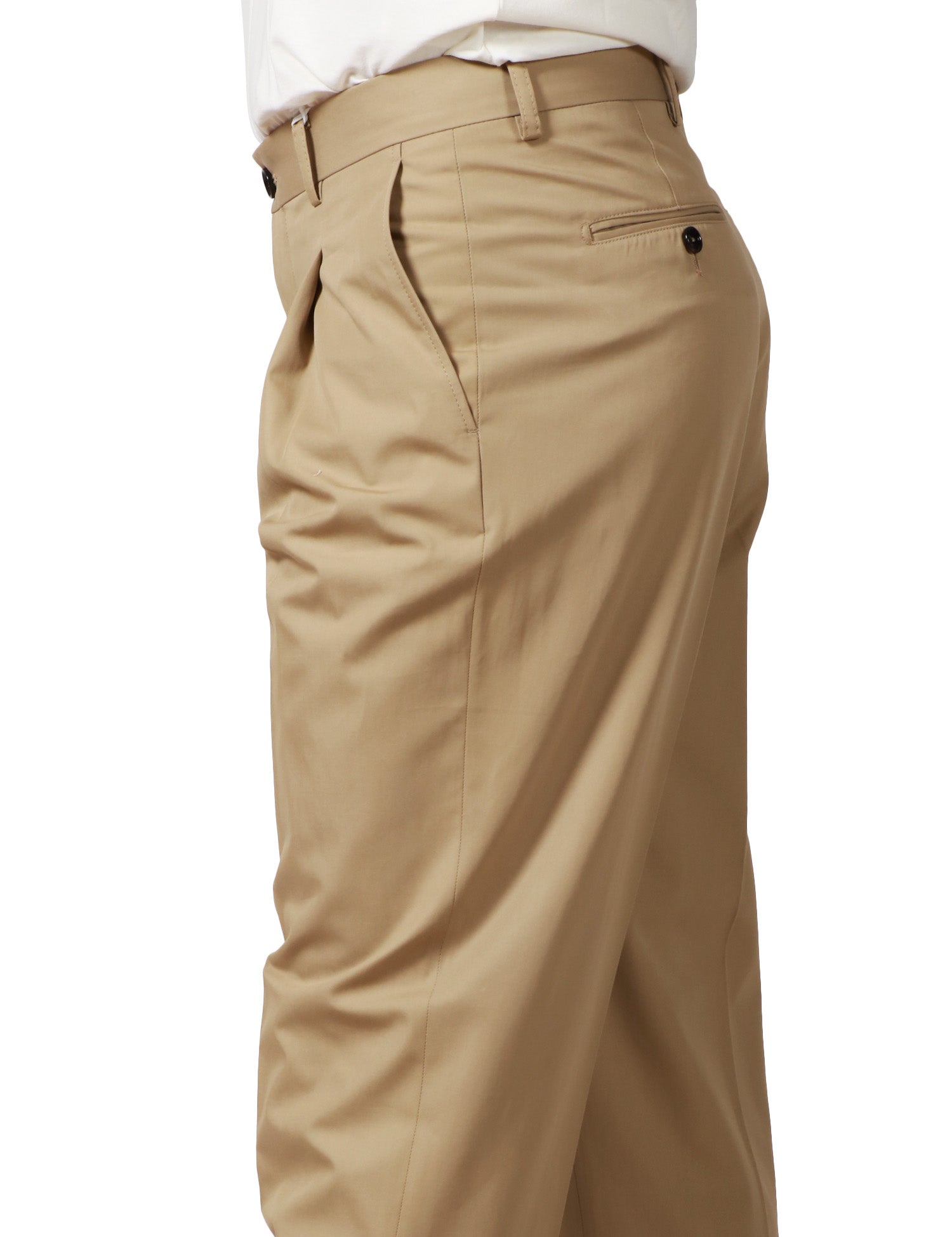 PANTALONE UOMO BEABLE SANDY BEIGE IN COTONE CON PINCES
