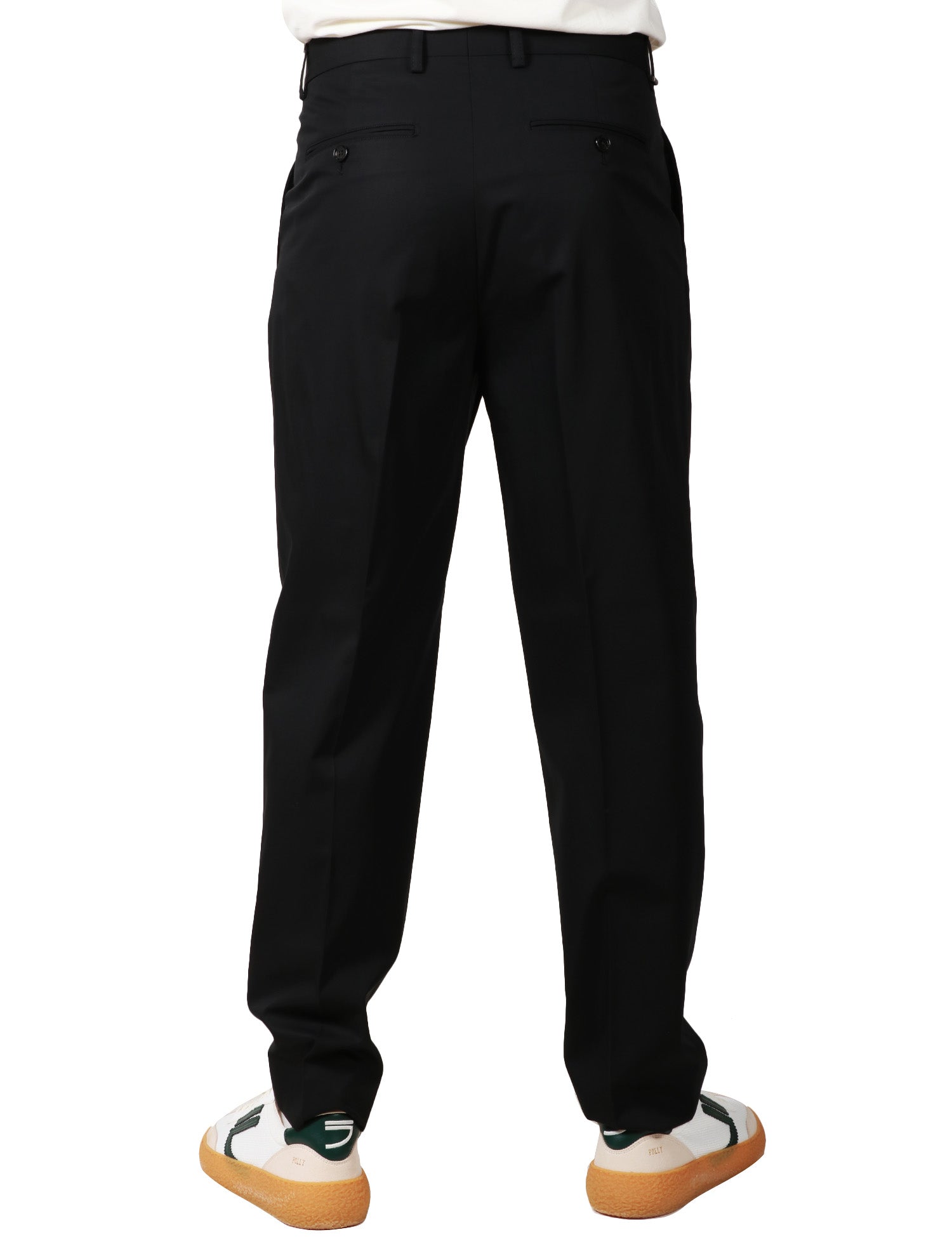 PANTALONE UOMO BEABLE SANDY NERO IN COTONE CON PINCES