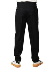 PANTALONE UOMO BEABLE SANDY NERO IN COTONE CON PINCES