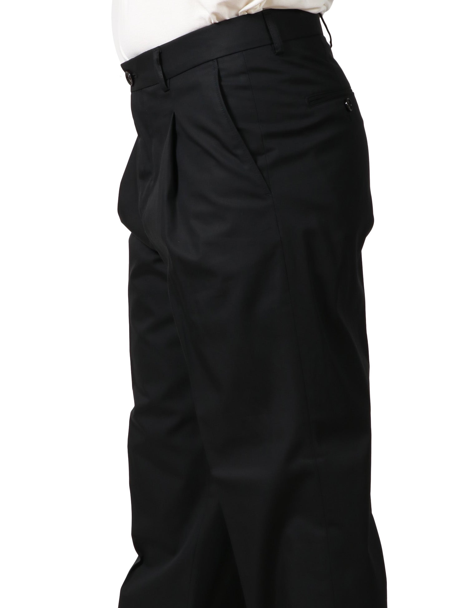 PANTALONE UOMO BEABLE SANDY NERO IN COTONE CON PINCES