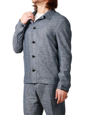 ABITO UOMO BOLLANI BLU DENIM CON OVERSHIRT E PANTALONE DRITTO