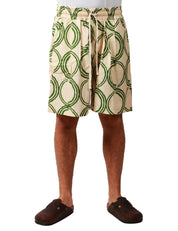 BERMUDA UOMO CALIFORNIA POSH PANNA/VERDE FANTASIA CERCHI CON COULISSE IN VITA