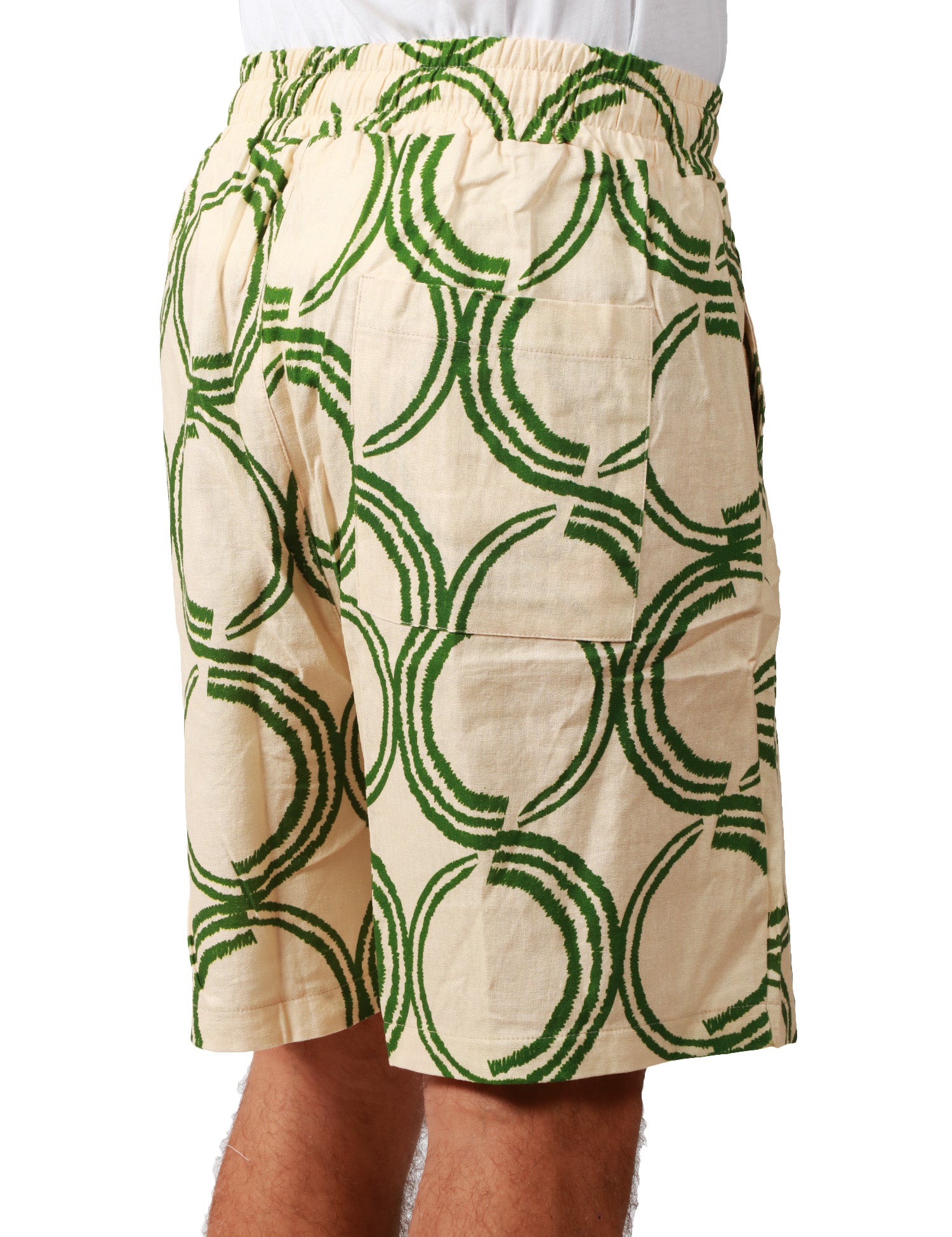 BERMUDA UOMO CALIFORNIA POSH PANNA/VERDE FANTASIA CERCHI CON COULISSE IN VITA