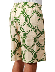 BERMUDA UOMO CALIFORNIA POSH PANNA/VERDE FANTASIA CERCHI CON COULISSE IN VITA