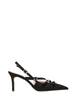 Scarpa chanel donna divine follie nera in suede con cinturini e tacco 75