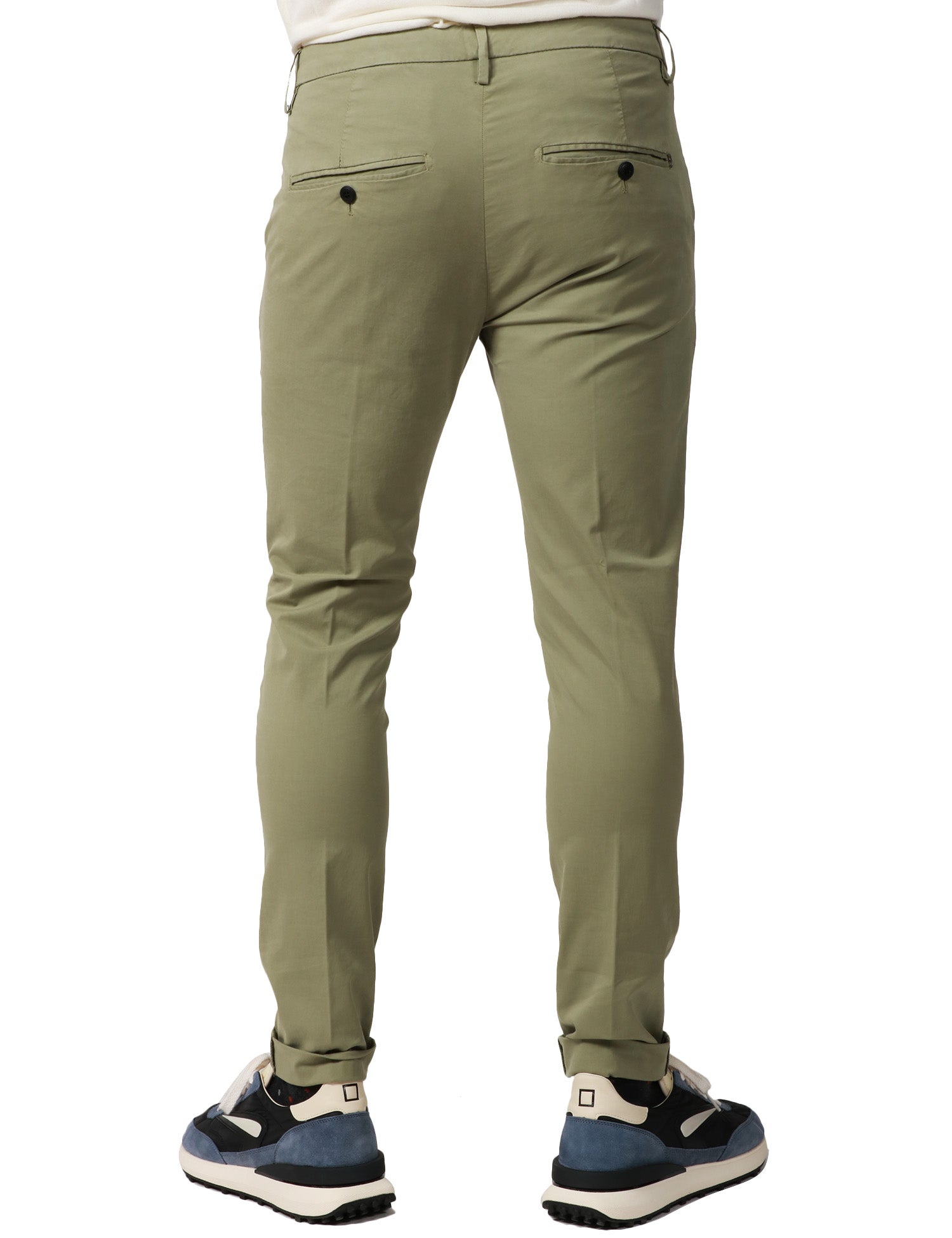 PANTALONE UOMO DONDUP GAUBERT MILITARE SLIM CHINO IN GABARDINA LEGGERA