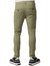PANTALONE UOMO DONDUP GAUBERT MILITARE SLIM CHINO IN GABARDINA LEGGERA
