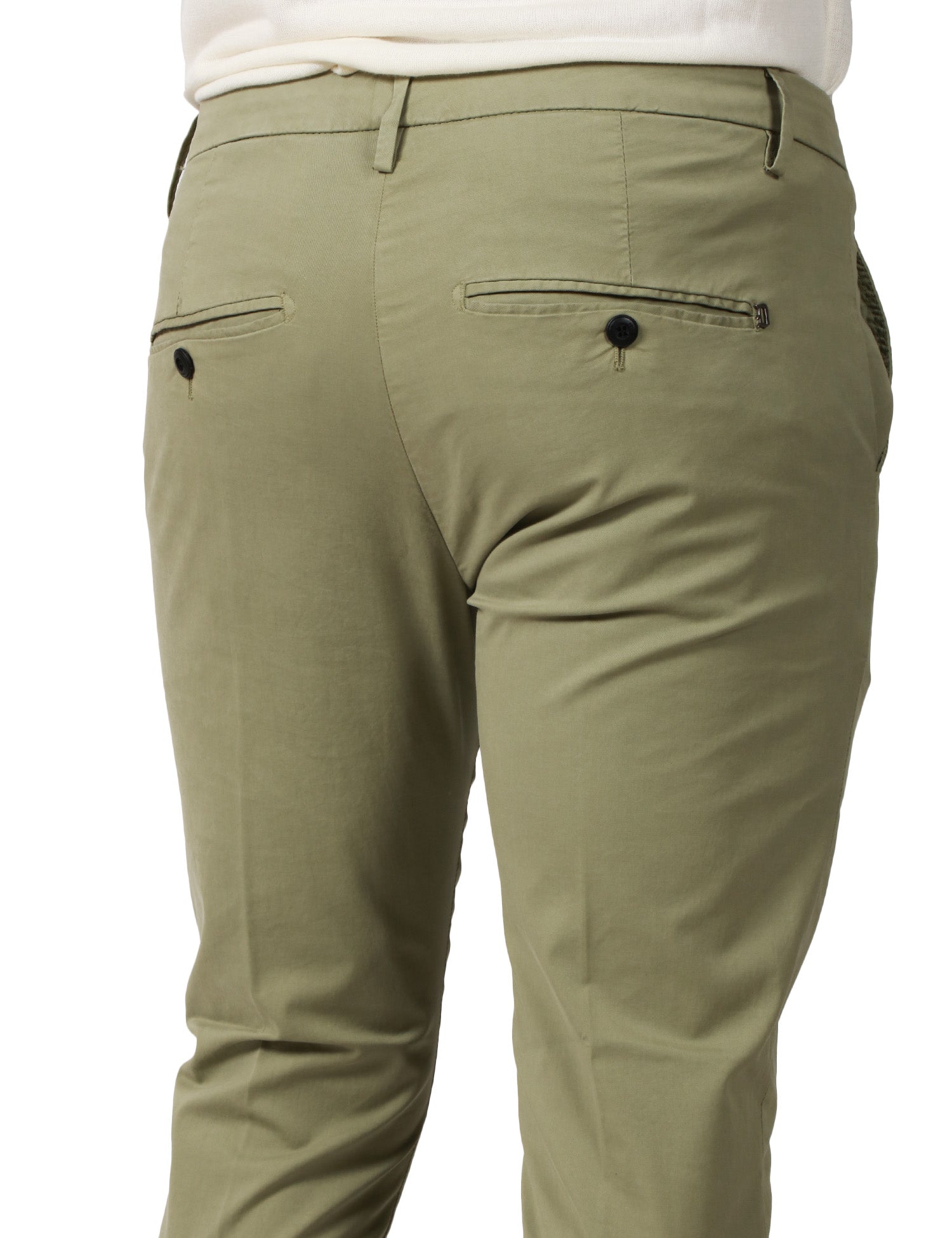 PANTALONE UOMO DONDUP GAUBERT MILITARE SLIM CHINO IN GABARDINA LEGGERA