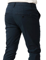 PANTALONE UOMO DONDUP GAUBERT BLU SLIM CHINO IN GABARDINA LEGGERA