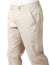 PANTALONE UOMO DONDUP PABLO ECRU REGULAR CHINO IN POPELINE E NYLON