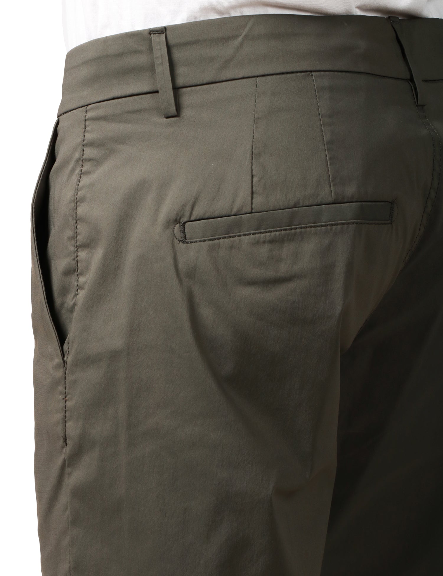 PANTALONE UOMO DONDUP PABLO MILITARE REGULAR CHINO IN POPELINE E NYLON