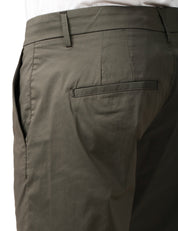 PANTALONE UOMO DONDUP PABLO MILITARE REGULAR CHINO IN POPELINE E NYLON