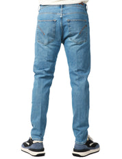 JEANS UOMO DONDUP DIAN LAVAGGIO CHIARO 5 TASCHE CARROT SLIM FIT