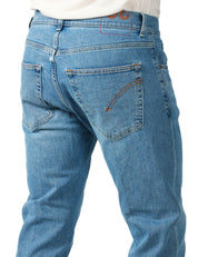 JEANS UOMO DONDUP DIAN LAVAGGIO CHIARO 5 TASCHE CARROT SLIM FIT