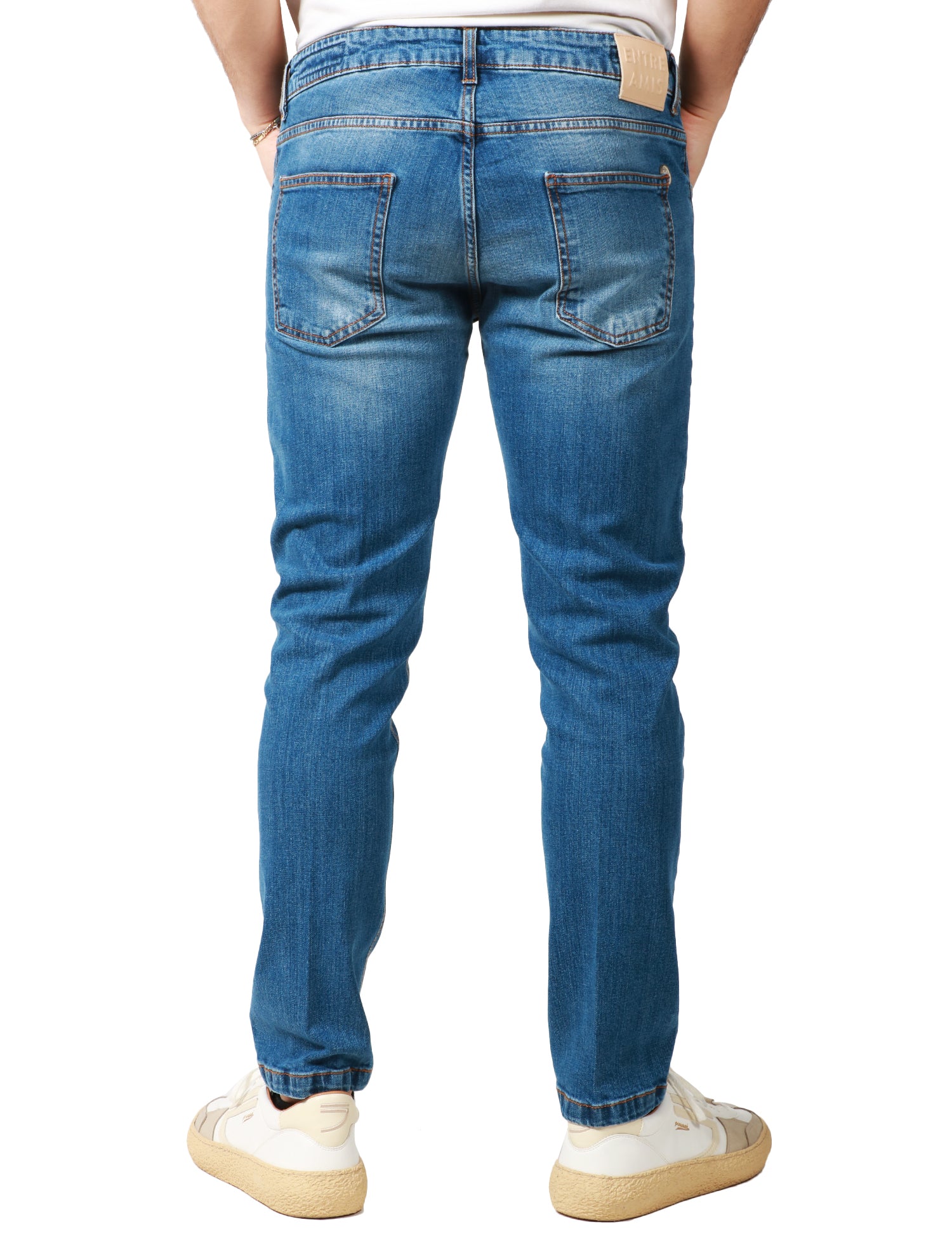 JEANS UOMO ENRE AMIS LAVAGGIO MEDIO ALLA CAVIGLIA 5 TASCHE CON TK AMERICA