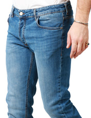 JEANS UOMO ENRE AMIS LAVAGGIO MEDIO ALLA CAVIGLIA 5 TASCHE CON TK AMERICA