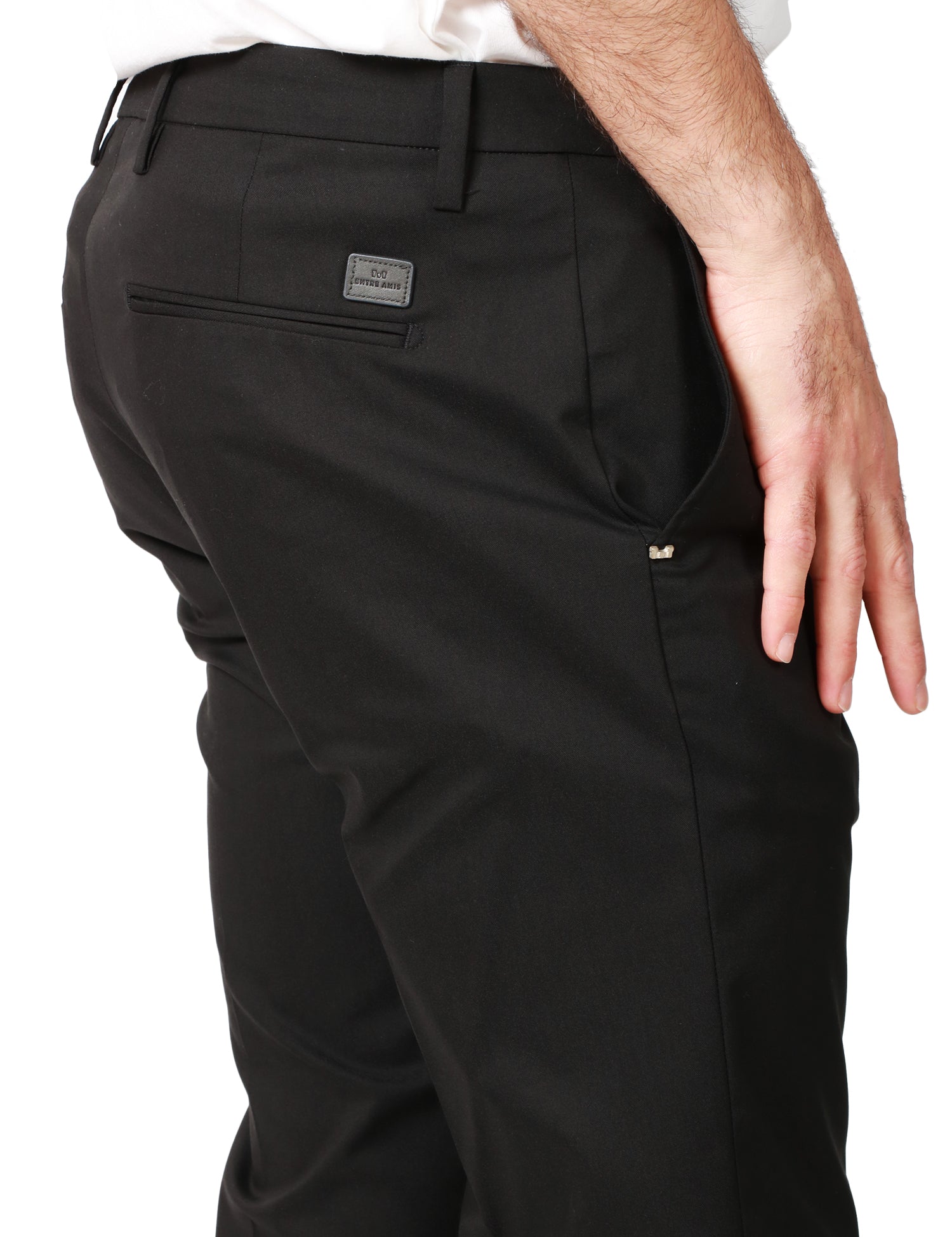 PANTALONE UOMO ENTRE AMIS NERO ALLA CAVIGLIA CON TASCA AMERICA SLIM FIT