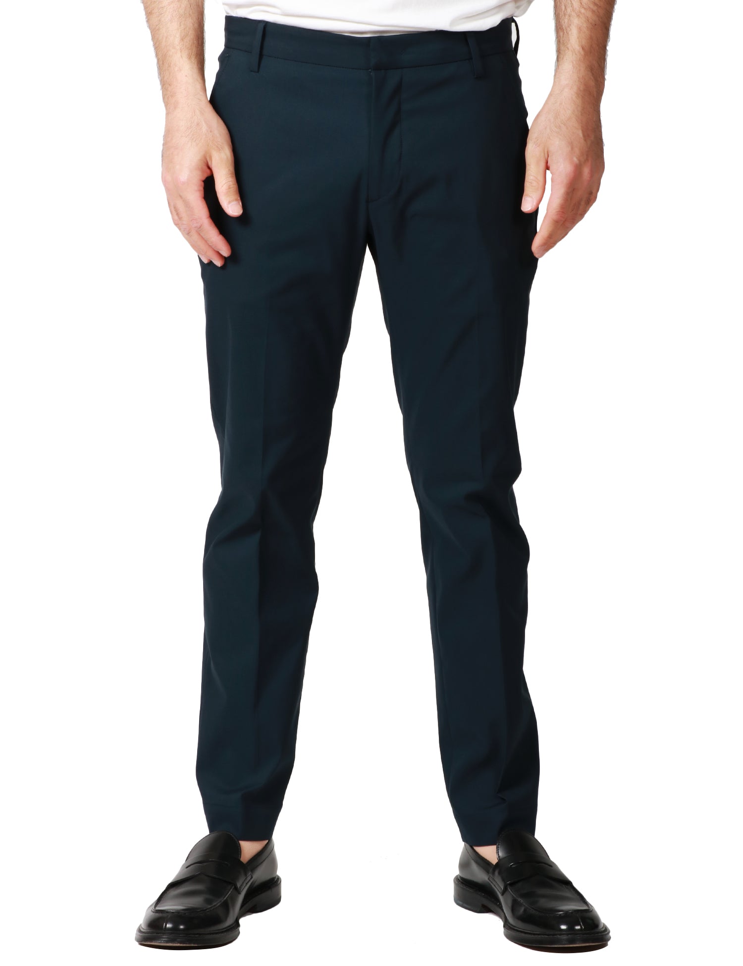 PANTALONE UOMO ENTRE AMIS BLU NOTTE ALLA CAVIGLIA CON TASCA AMERICA