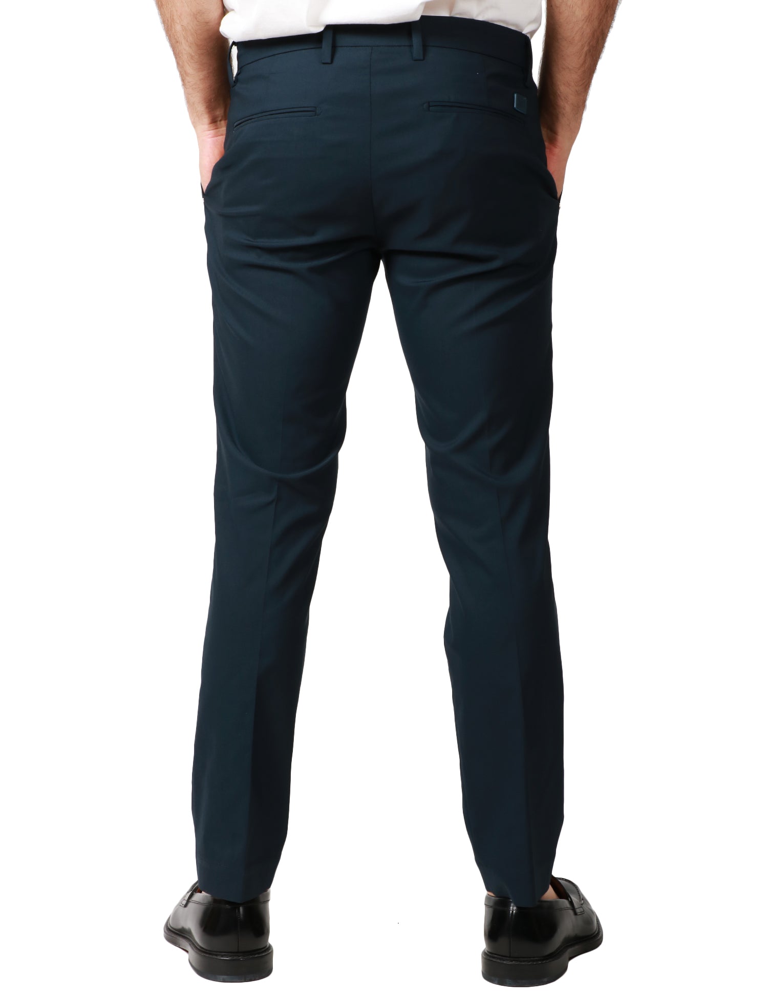 PANTALONE UOMO ENTRE AMIS BLU NOTTE ALLA CAVIGLIA CON TASCA AMERICA