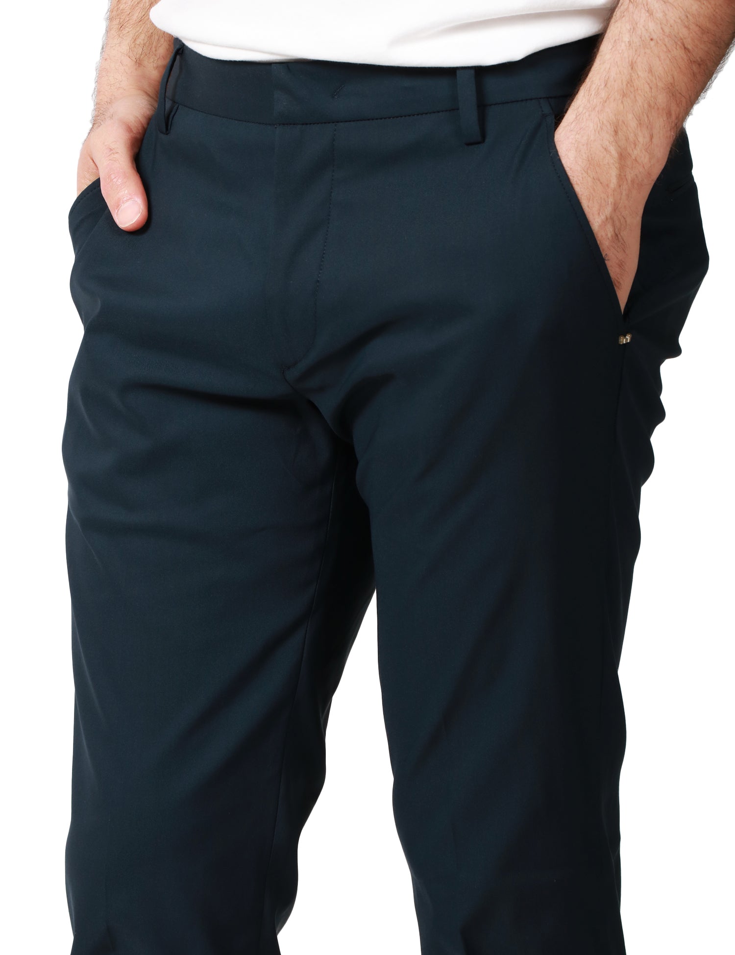 PANTALONE UOMO ENTRE AMIS BLU NOTTE ALLA CAVIGLIA CON TASCA AMERICA