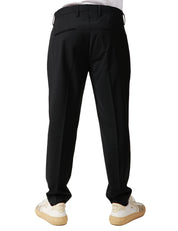 PANTALONE UOMO ENTRE AMIS NERO CON TASCA AMERICA E PINCES SINGOLA DAVANTI