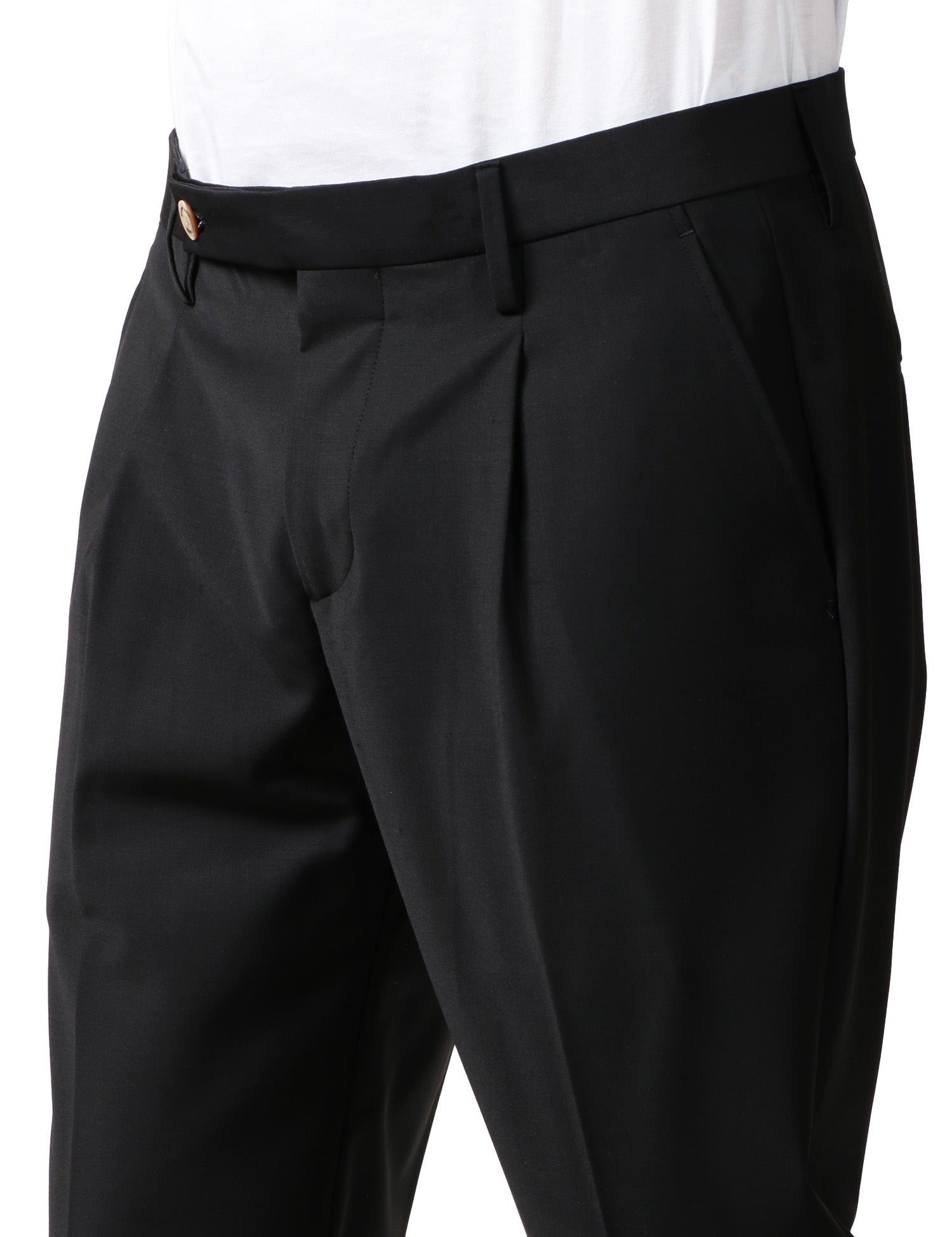 PANTALONE UOMO ENTRE AMIS NERO CON TASCA AMERICA E PINCES SINGOLA DAVANTI