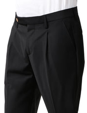 PANTALONE UOMO ENTRE AMIS NERO CON TASCA AMERICA E PINCES SINGOLA DAVANTI