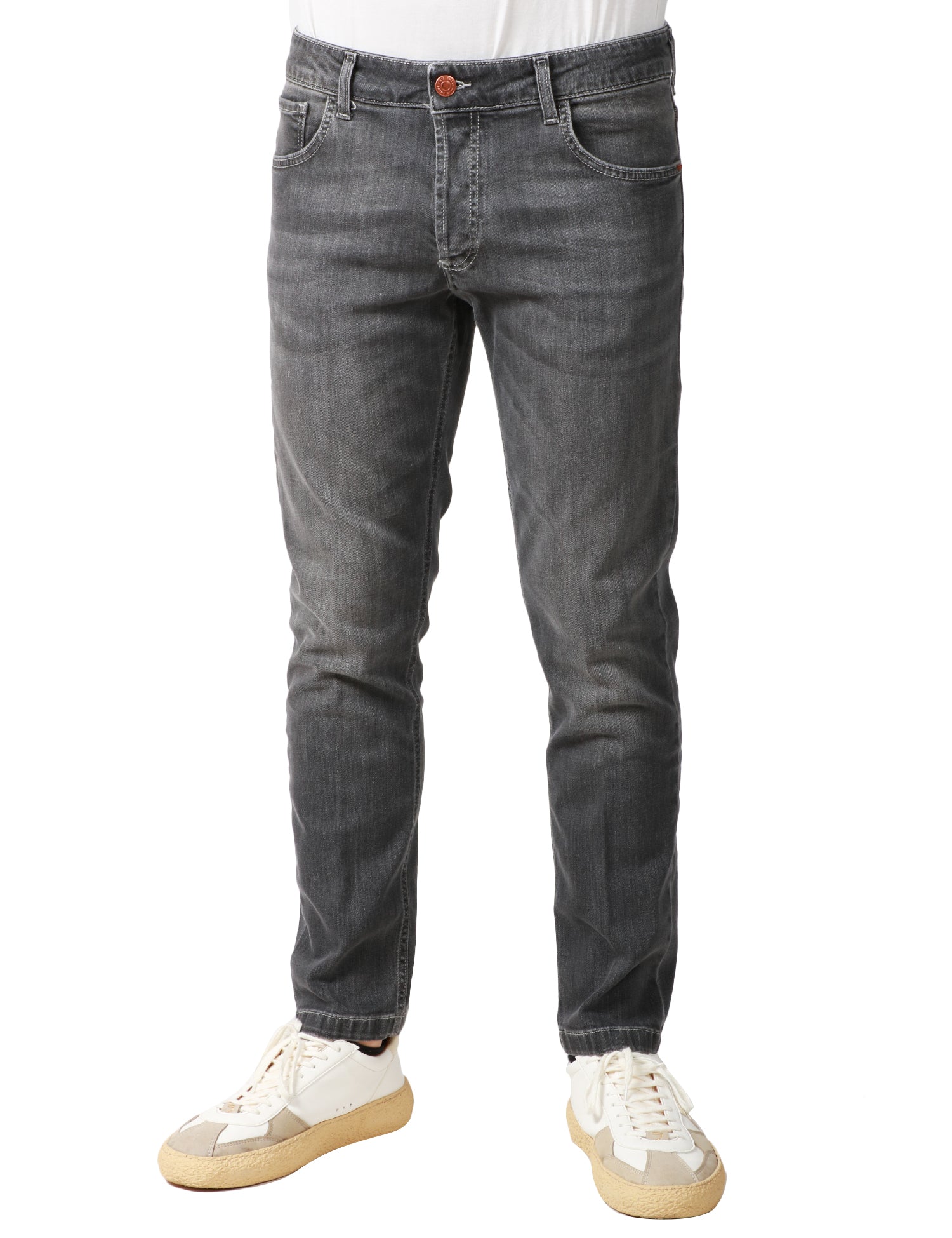JEANS UOMO ENTRE AMIS GREY DENIM 5 TASCHE SLIM FIT