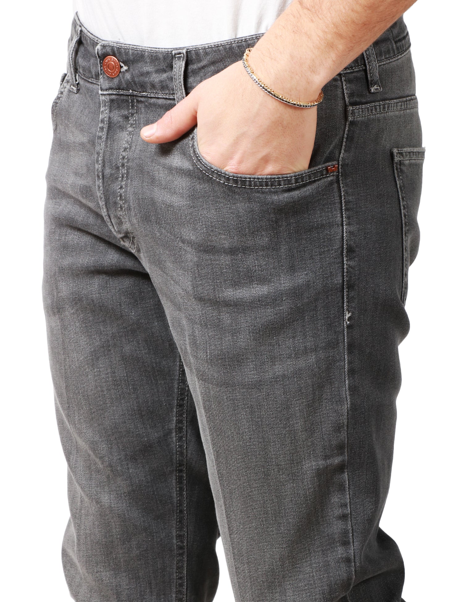 JEANS UOMO ENTRE AMIS GREY DENIM 5 TASCHE SLIM FIT