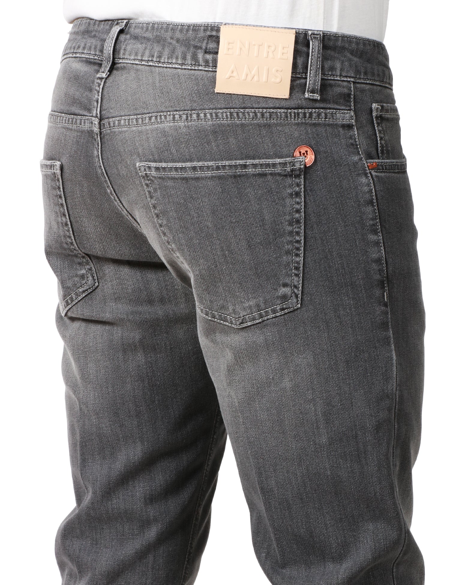 JEANS UOMO ENTRE AMIS GREY DENIM 5 TASCHE SLIM FIT