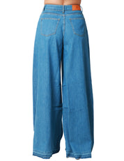 JEANS DONNA GOD SAVE DENIM LAVAGGIO MEDIO A VITA ALTA E GAMBA MOLTO AMPIA