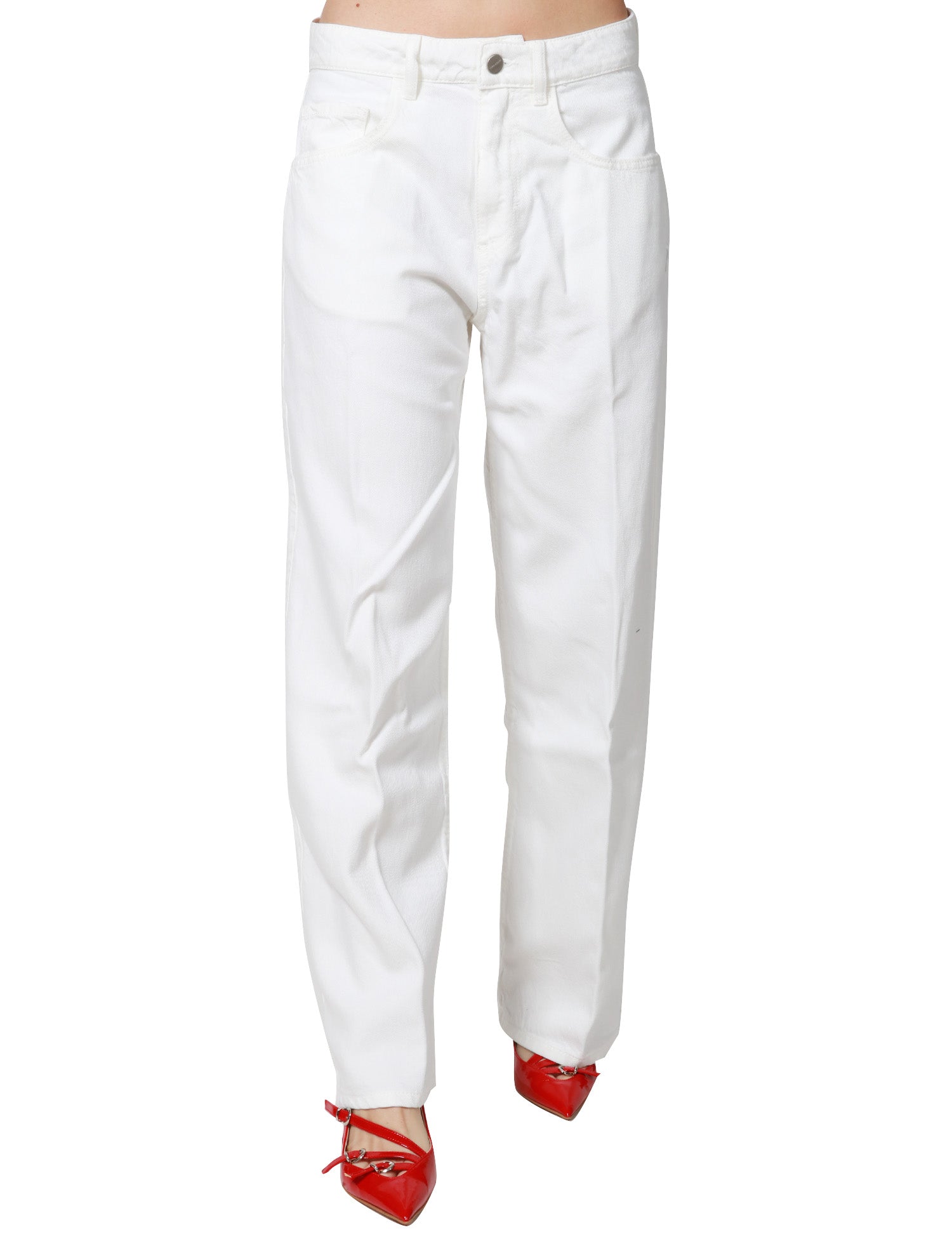 JEANS DONNA ICON DENIM BEA WHITE DENIM A GAMBA DRITTA