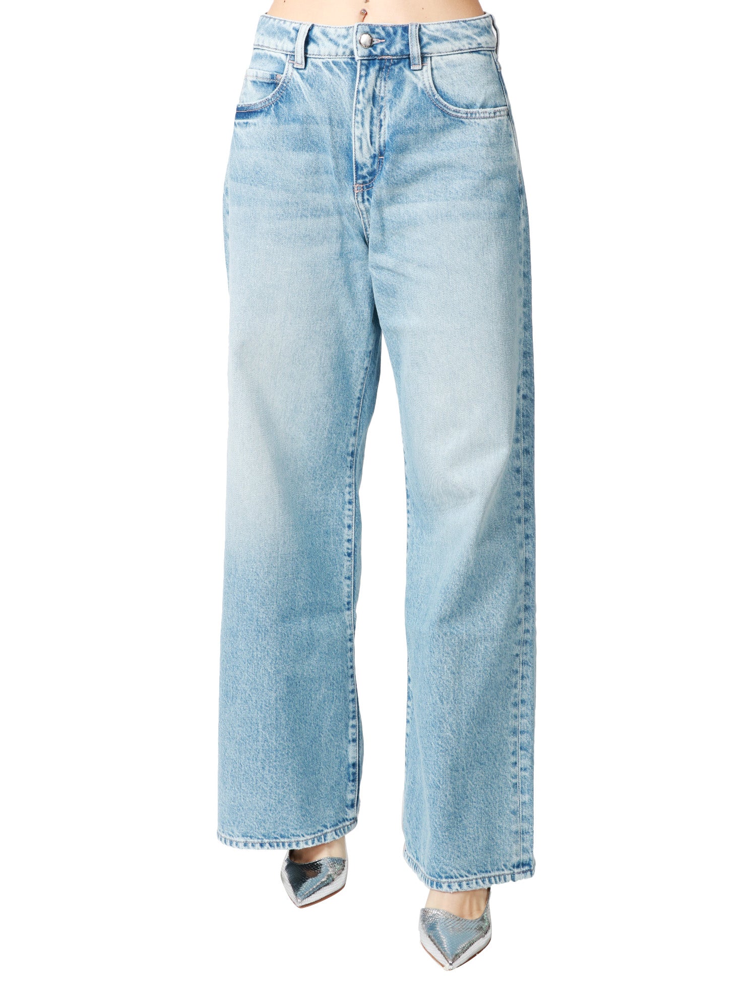 JEANS DONNA ICON DENIM DEBBY LAVAGGIO CHIARO A GAMBA DRITTA E AMPIA